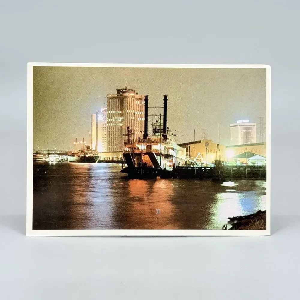 New Orleans at Night Louisiana Vintage Blank Unused Postcard
